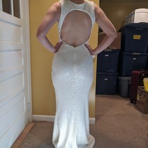 White Sequin Pageant/Prom Gown